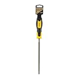 RHINO - Râpe à métaux ronde 200mm - Lime à métaux ronde avec manche bi-matière - Longueur 200 mm - Garantie 5 ans - Permet de réaliser tous types de travaux de finition sur du métal