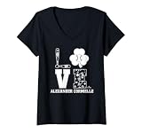 Womens St Patrick's Day Love Floral Alexander Cornielle Prospect V-Neck T-Shirt