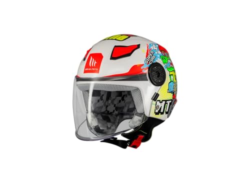 MT Helmets Lite – Casco Moto Infantil Ligero y Seguro con Interior Lavable, Cierre Micrométrico y Calota HIRP | Ideal para Scooter o Quad | Homologado ECE 22.06