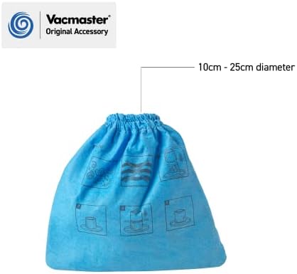 Vacmaster Official Cloth filter for 15-60L Wet and Dry Vacuum Cleaners (Pack of 3) Blue, 950135 - Dry Use Only