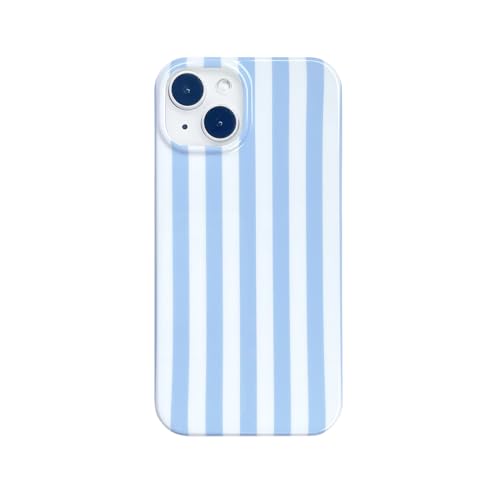 Coque iPhone 14 chic bleu à rayures le cadeau élégant pour femme
