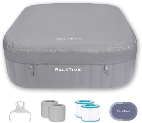Portable Hot Tub 4-6 Person, Inflatable Blow Up Spa for Backyard