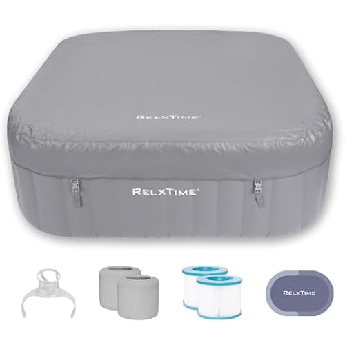 Portable Hot Tub 4-6 Person, Inflatable Blow Up Spa for Backyard