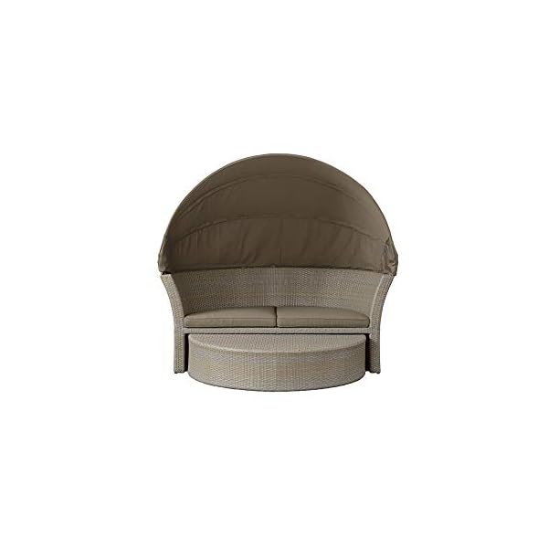 Strandkorbwerk Liegeinsel Miami Polyrattan Grey Cane