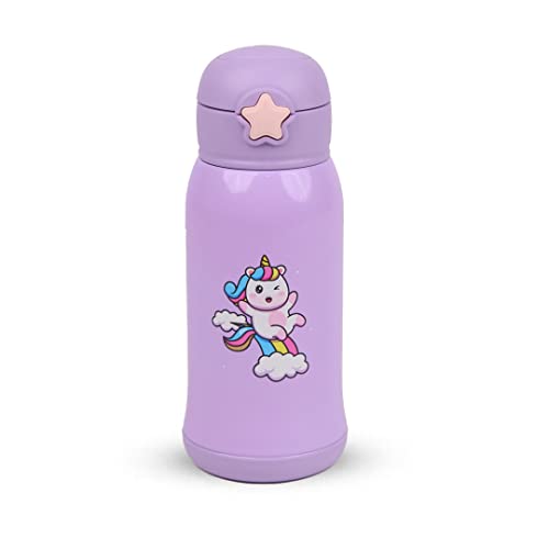Image of The Indus Valley Pro-Hydro Vacuum Insulated Kids Sippy with 2 Lids | Food Grade Stainless Steel | Leak Proof | BPA Free (450 ml, Purple)