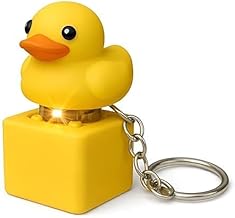 Duck Keychain with Sound & LED Light Fancy Cute Duck Keyring for Car Bike Keys Keychain Light Up Sound Key Holder Gift for Girls Boys Women Men Decorative Bag Charm Accessories