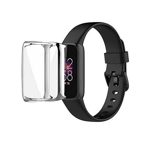 Fitbit Luxe�p�X�N���[���v���e�N�^�[ 2�p�b�N �X�N���[���v���e�N�^�[ ���h�~ HD �\�t�g���b�LTPU�x�[�� Fitbit Luxe�Ή� (�V���o�[)