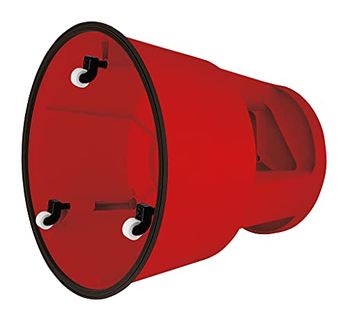 WEDO Rollhocker STEP aus bruchfestem Kunststoff - rollbarer Elefantenfuß Tritthocker, TÜV GS-geprüft, Made in Germany, rutschfest - Höhe ca. 43 cm, Tragkraft 150 kg, Farbe Rot