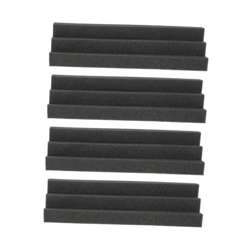 VANZACK 4 piezas paneles acústicos de esponja de alta densidad para absorción de sonido, paneles en forma de cuña para estudios de grabación, oficinas y hogares, color negro