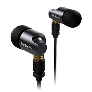 Technics Premium in- Ear Monitors IEM, High-Fidelity Wired in-Ear Earbuds Earphones with Innovative 10mm Driver for Ultra-Low Distortion - EAH-TZ700, Black/Gold