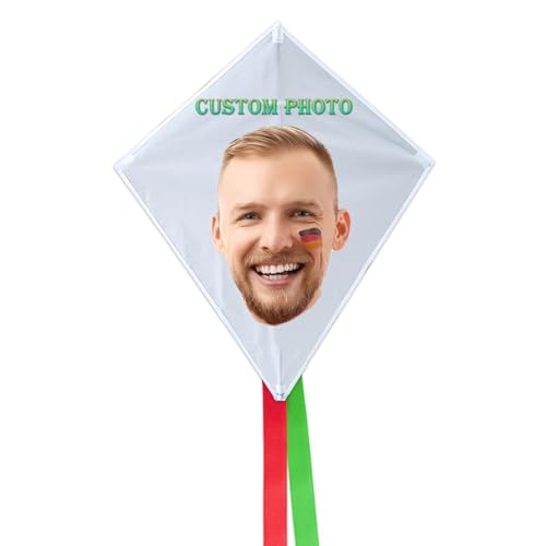 Xtuleath Custom Kite Personalized Photo Big Head Cutout for Adults, Unique Customized Portrait Flying Toy, Easy to Fly Outdoor Accessory for Beach Park Camping Festival Gift (Diamond)