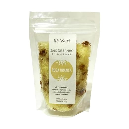 Sais de Banho ROSA BRANCA Ilê Wurá para Renovar as energias - com Espumante - Chuveiro/Banheira