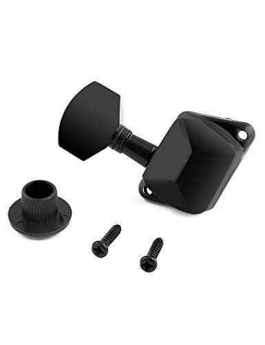 Rubatone Guitar String Tuning Pegs Semiclosed Machine Heads Tuners Tuning Keys 6 In Line For Right Handed Electric Guitar Or Acoustic Guitar Chrome. (Black) #TOP7