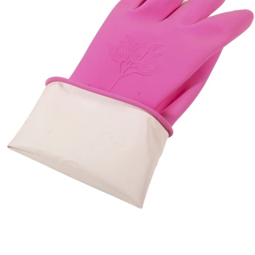 Mamison Quality Kitchen Rubber Gloves Pink (1 Pairs, Small). Non-Slip Reusable Kitchen & Cleaning Natural Latex Rubber Gloves #TOP3