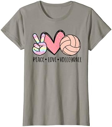 Peace Love Volleyball Cute Design for Women Teen Girls Tween T-Shirt