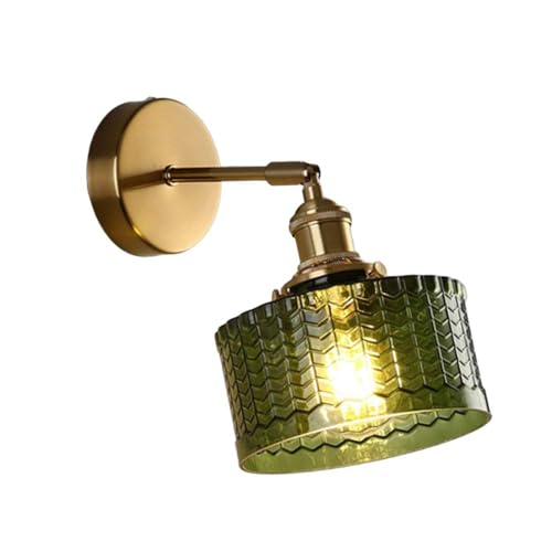 Luminaire mural doré style applique murale vintage et verre vert