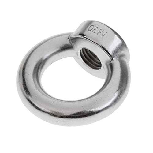 Jojomis 2xM6/M8/M10/M12-M22 304 Stainless Steel Lifting Eye Nut Shape Nuts 20mm