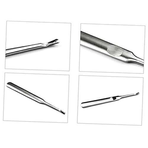 Healeved Conjunto De Espátula De Aço Inoxidável 2 Peças Limpador De Unhas Conjunto De Manicure Profi