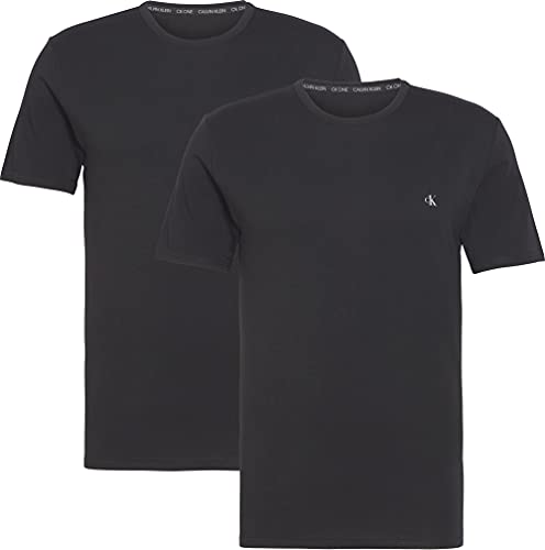 Calvin Klein Men's S/S Crew Neck 2 Pack T-Shirt, Black 001, Small