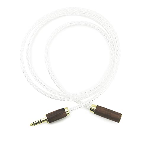 NewFantasia 4.4mm Male to 4.4mm Female Balanced Headphone Audio Adapter Cable Extension Cord 8 Cores 6N OCC Copper Single Crystal Silver Plated Wire Walnut Wood Shell 4.9ft by NewFantasia - Used condition - Image 6