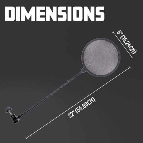 Gator Frameworks Rok-It Einschichtiger Mikrofon-Pop-Filter mit C-Klemme für die meisten Mikrofonstative; (RI-POPFILTER)