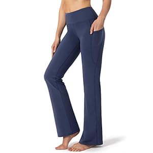28″/30″/32″/34″ Inseam Women’s Bootcut Yoga Pants Long Bootleg High-Waisted Flare Pants with Pockets