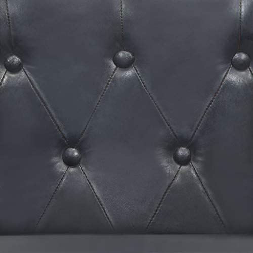 Vidaxl Armchair, Modern Accent Chair With Arms, Leather Single Sofa Chair For Living Room Bedroom Office, Industrial Style, Gray Real Leather #TOP6