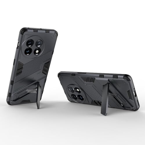 Image of SPL Punk Armor Bumper Back Case Cover for OnePlus 11 5G | Holder & Kickstand in-Built | 360 Degree Protection Back Case Cover (Grey)