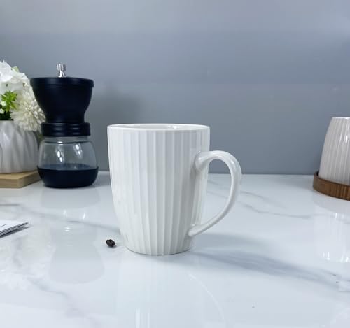 MIWARE 11 Ounce Porcelain Mugs, Set of 6 Coffee Mugs for Tea, Milk, Hot Cocoa, White by MIWARE - Image 2
