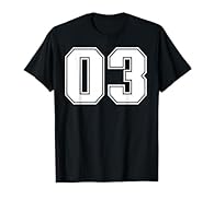 03 stands bold in varsity lettering and commands attention. This sporty graphic suits athletes who love strong team pride. High school players and college fans enjoy the classic number design. Parents cheering from the stands notice the clear sports ...