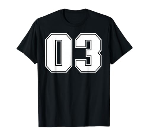 03 Number Three Team Sports Graphic Design Varsity Matching T-Shirt