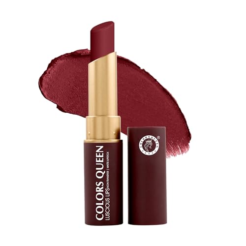 Image of Colors Queen Luscious Lips - Non Transfer Creamy Matte Lipstick | Highly Pigmented with Smooth Application | Long Lasting Lipstick Waterproof | Smudge Proof Lipstick for Women (09 - Wild Maroon - 3.5g)