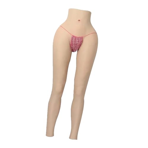 Adima Pantaloni In Silicone Alla Caviglia Con Finta Vagina, Esaltatore Di Fianchi, Per Cosplay E Transgender,Avorio,Basic