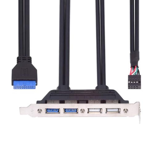 ChenYang USB Front Panel Header 9/10Pin & 19/20Pin to 2 USB 2.0 & 2 USB 3.0 Female Chassis Back Panel Port Extension Cable 0.5M with 12cm PCI-E Slot Bracket by chenyang - Image 8