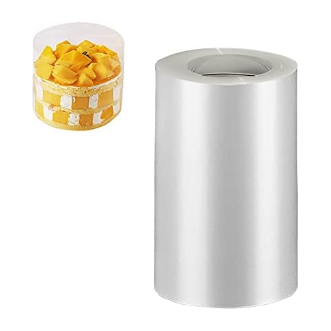 YQL Cake Collar 2.4 Inch, Acetate Cake Collar Roll DIY Acetate Sheet Baking Transparent Mousse Cake Sheets Surrounding Edge Clear Cake Strips for Baking Decorate, Chocolate Mousse Cake(2.4x394 Inch) Cover