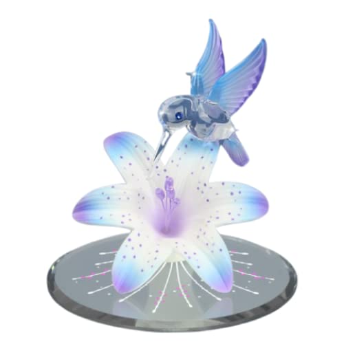 Glass BaronBlue Hummingbird and Lily