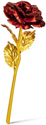 Unite Stone 24k Gold Rose, Mothers Day Rose Flower Gifts for Her Artificial Flowers Red Rose Flowers Artificial for Decoration,Great Gifts for Girlfriend Gift,Wedding,Mom Gifts,Valentines,Birthday