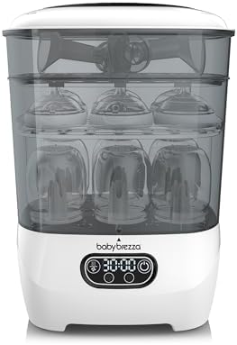 Baby Brezza Bottle Sterilizer and Dryer Advanced – 33% Faster - Largest Capacity Steam Sanitizer - Universal Sterilization Machine for All Bottles + Baby Product Parts - HEPA Air Filter