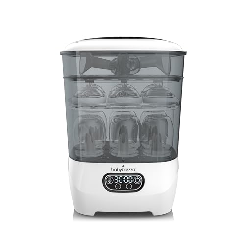 Baby Brezza Bottle Sterilizer and Dryer Advanced – 33% Faster - Largest Capacity Steam Sanitizer - Universal Sterilization Machine for All Bottles + Baby Product Parts - HEPA Air Filter