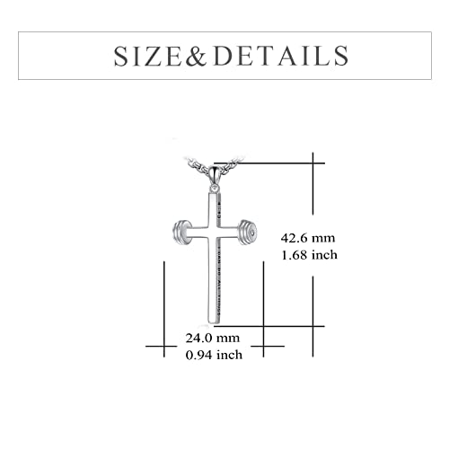 YFN Sport Necklace Sterling Silver Never Give Up I Can Do All Things Pendant Jewelry Sport Gifts for Women Men4