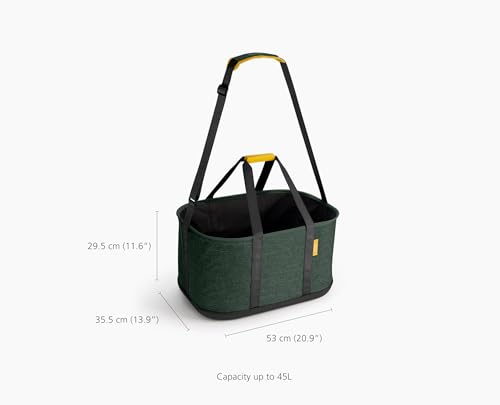 Joseph Joseph Hold-All Collapsible 45L Outdoor washing laundry basket with Shoulder Strap, Durable Fabric, Waterproof Base (Dark Green) - Image 4