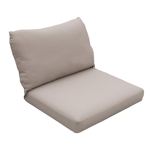 Image of Tommy Bahama Sunbrella Fabric 1-Piece Outdoor Knife Edge Deep Seat Lounge Chair Seat and Back Cushion Set, Bamboo Bay Sand