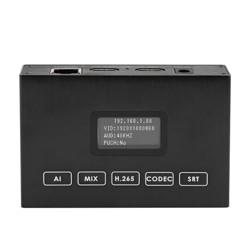 EXVIST Encodeur vidéo HDMI H.265 1080p avec Boucle HDMI, Affichage de l'adresse IP et de l'état sur l'écran, Lecteur de Carte SD (Max. 128 Go) – Diffusion...