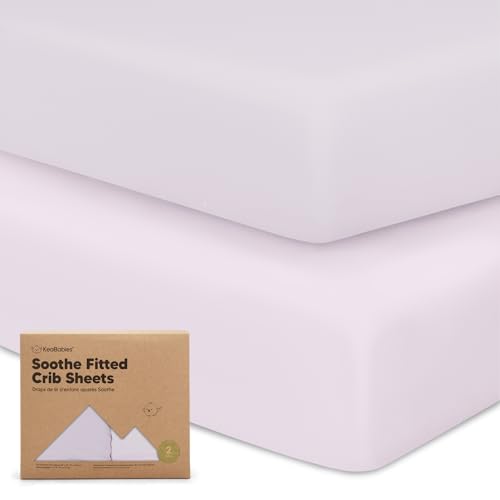 Image of KeaBabies 2-Pack Organic Crib Sheets for Boys, Girls - 52x28 Fitted Crib Mattress Sheet Neutral, Breathable Jersey Cotton Cover for Baby Bed, Toddler Mattress, Soft & Cute Prints (Thistle)