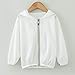 Toddler Long Sleeve Hooded Shirt Baby Boy Girl Summer Lightweight Breathable Sun Proof Rash Guard (White, 18-24 Months)