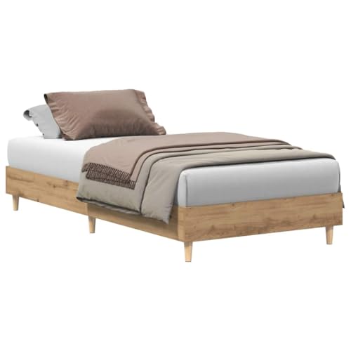 vidaXL Bettgestell ohne Matratze Artisan-Eiche 90x200cm Holzwerkstoff, Schlafzimmermöbel, Schlafzimmerbett, Einzelbett, Bett, Bettrahmen, Lattenrost