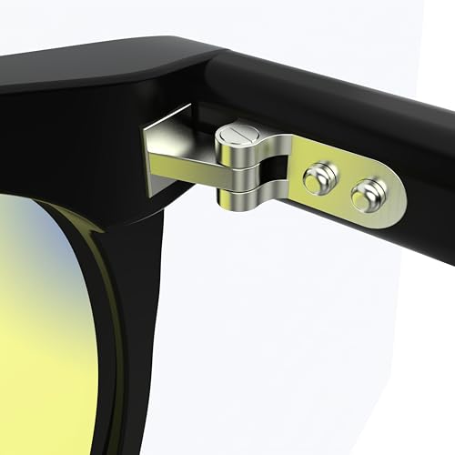 Image of Solstice Day Active Yellow Tint Square Glasses | Blue Light Filter Eyewear for Banking & Finance Professionals | Square Frame for BFSI, Excel & Long Spreadsheet Work (Jet Black)