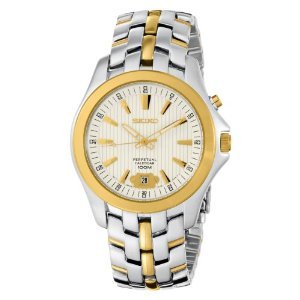 Seiko �Z�C�R�[ Men's SNQ102 Perpetual Calendar Two-Tone Solid Stainless-Steel Case and Bracelet Silver Dial Watch �j���p �����Y �r���v �i���s�A���j