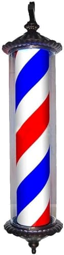 Cylindre barber shop lumineux tricolore pour animer la façade de votre bar