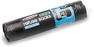 Sealapack BLACK TIE HANDLE BAGS, 70L SUPER SIZE, TOUGH, DURABLE PACK OF 10, SAP047